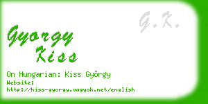 gyorgy kiss business card